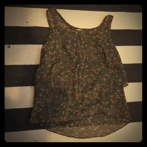 Floral button down short sleeved top